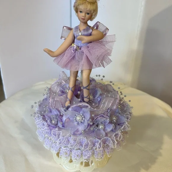 Purple Ballerina Doll Figurine cake topper or table decoration - Picture 2 of 9